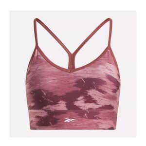 Reebok Mauve Pink Marbled Strappy Sports Bra - Fits Like L/XL.